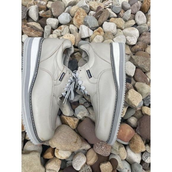 Foot So Port Suburban USA Shoe (930)‎ Grey/beige Leather Mens 7.5B Vibram sole